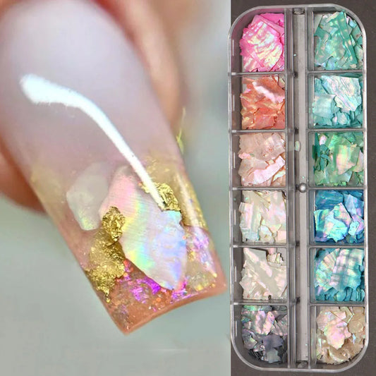 luxechic® 6/12Grid Abalone Sea Shell for Nails